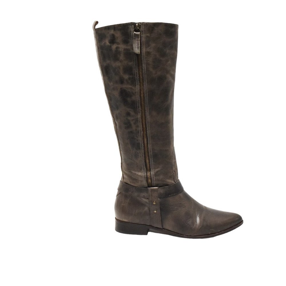 Matisse "Wilmer" Distressed Grey/Brown Tall Harness Riding Boots